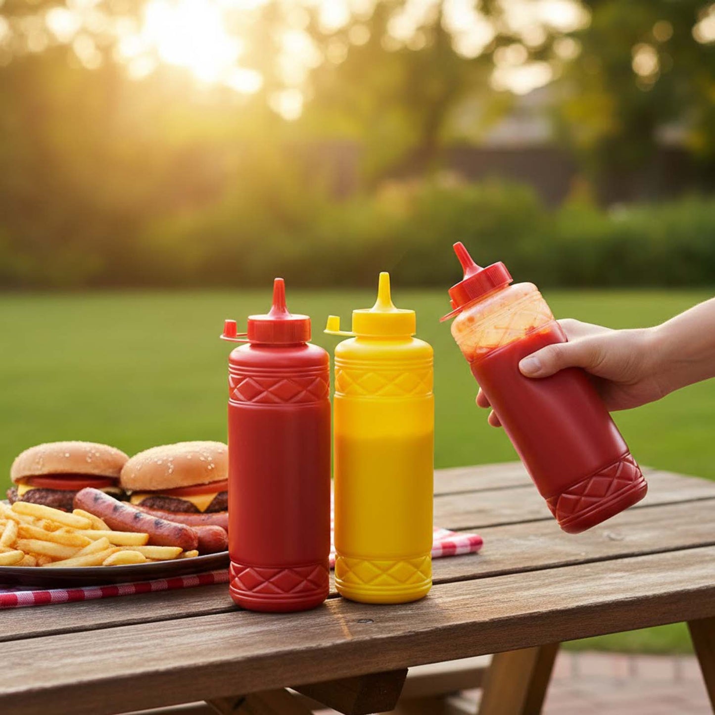 3 x Squeeze Bottles & Caps