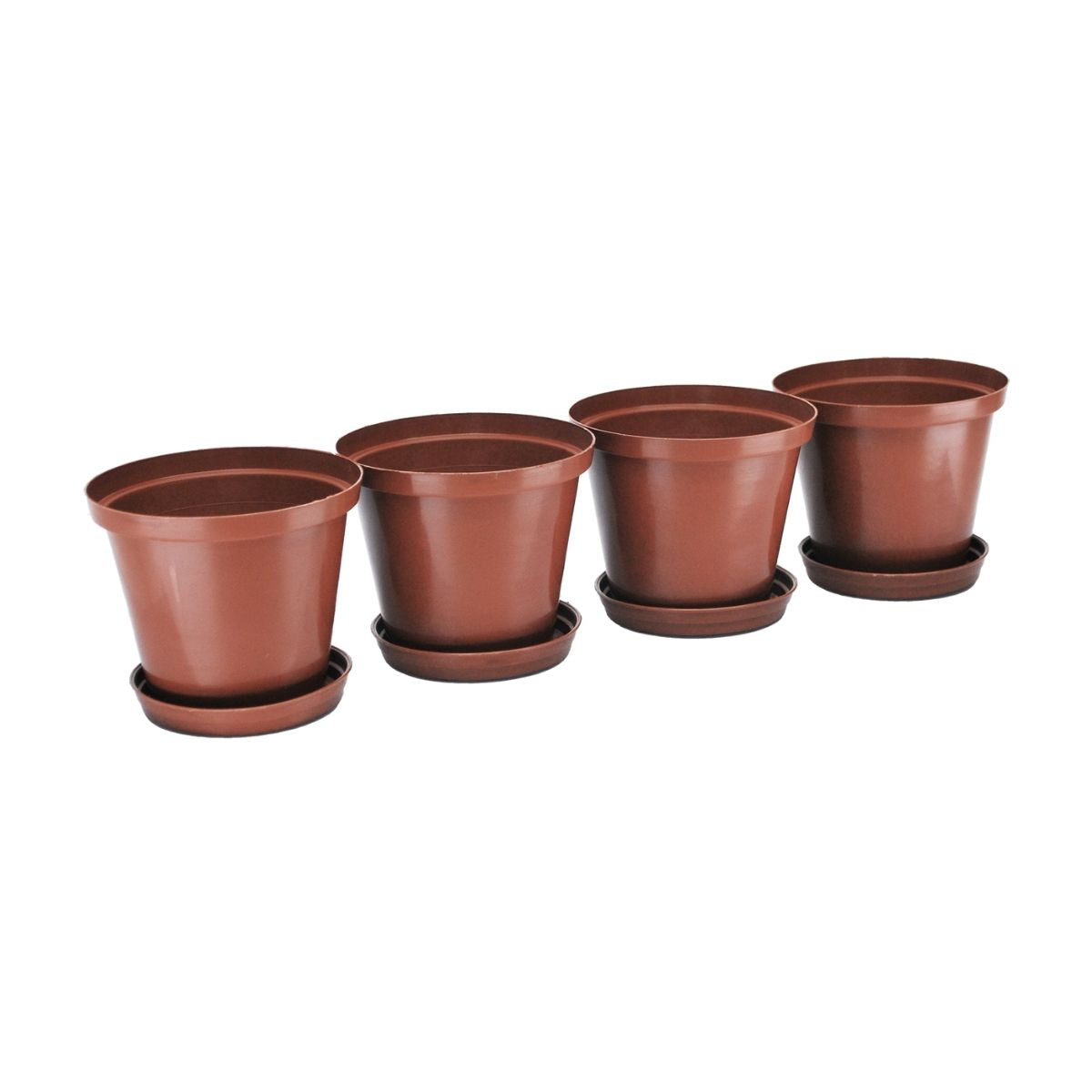 8cm Round Flower Pot + Tray 4`s