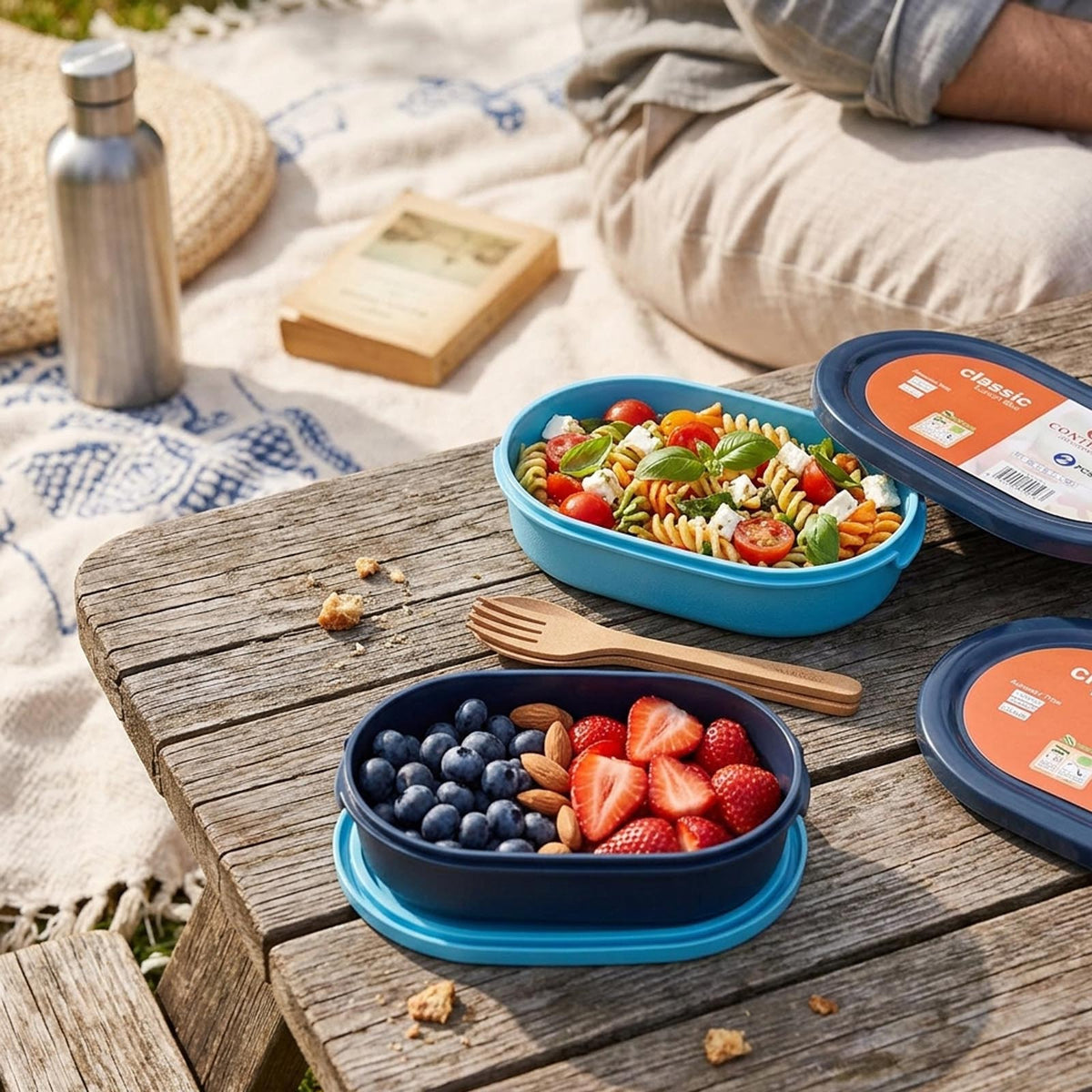2 Piece Classic Lunch Box Set
