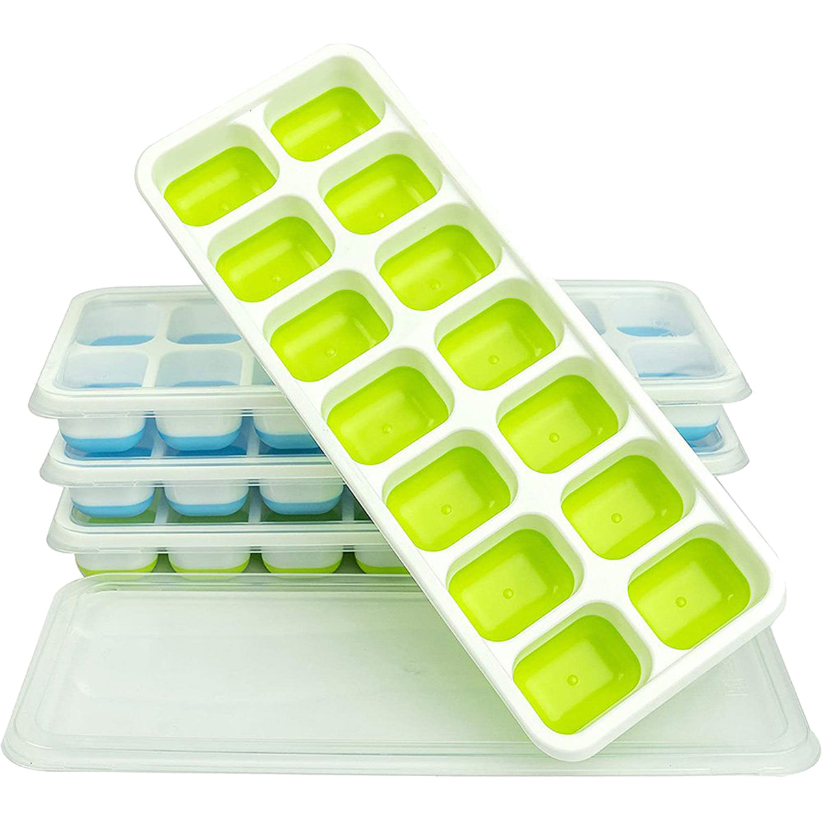 Rect Push Out Silicone Ice Cube Tray and Lid