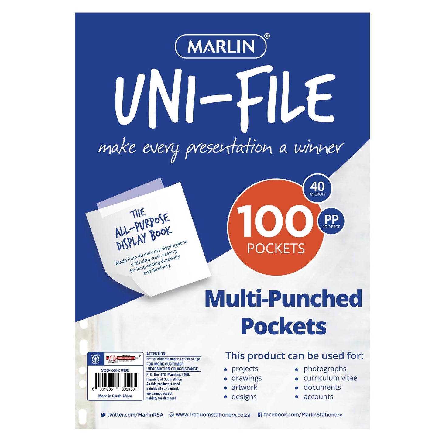 Marlin Multi-Pouch Pockets 100`s