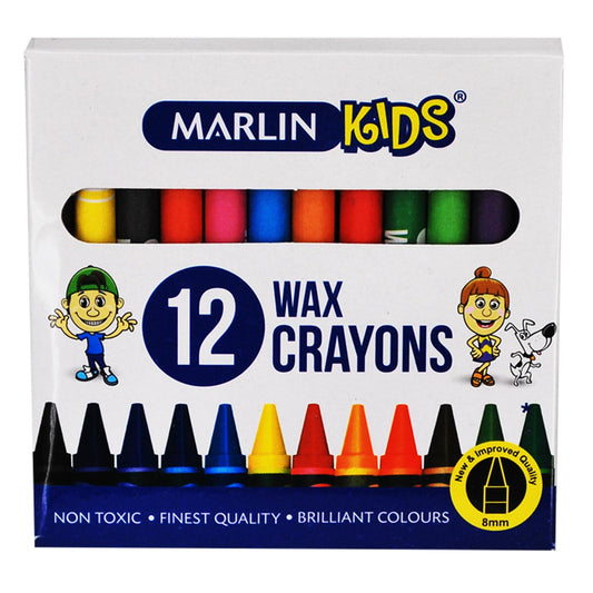 Marlin 8mm Wax Crayons 12`s