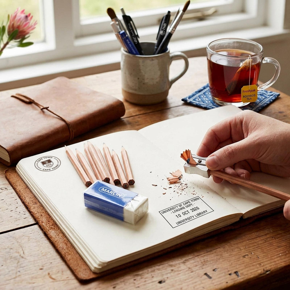Marlin 1 Hole Metal Sharpener and Eraser Set