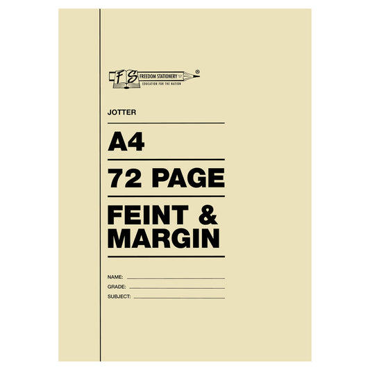 A4 72 Page Jotter Feint and Margin