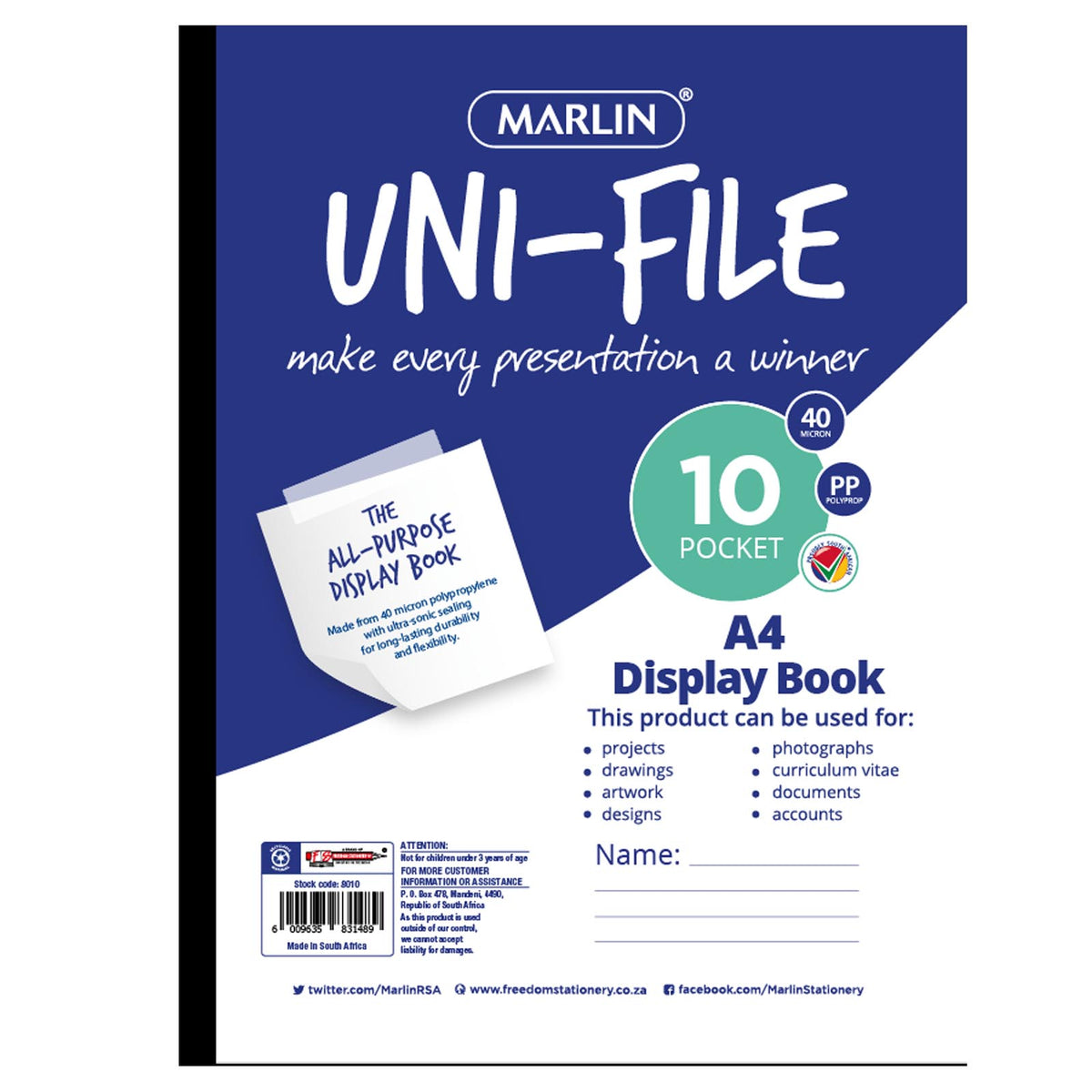 10 Pocket Soft Colour Display Book