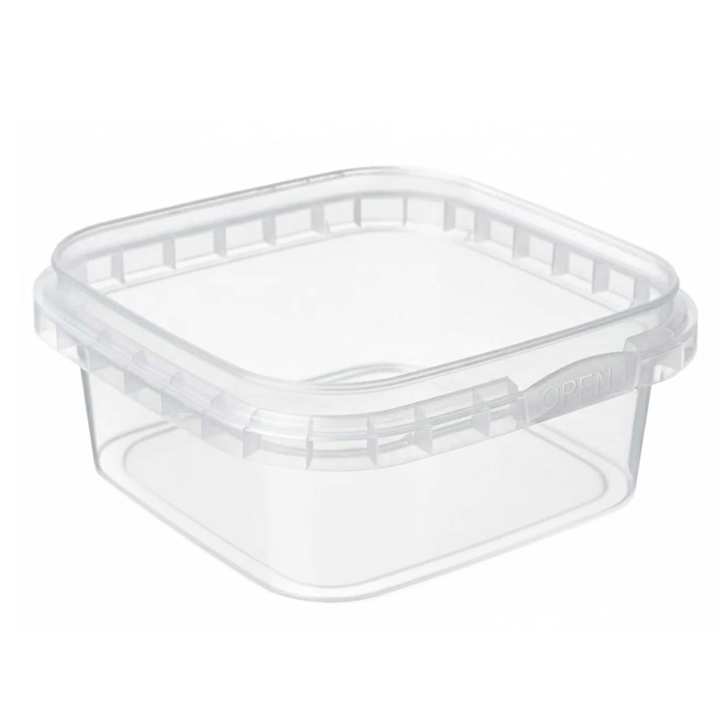 125g Clear Square Tubs and Lids- 10`s