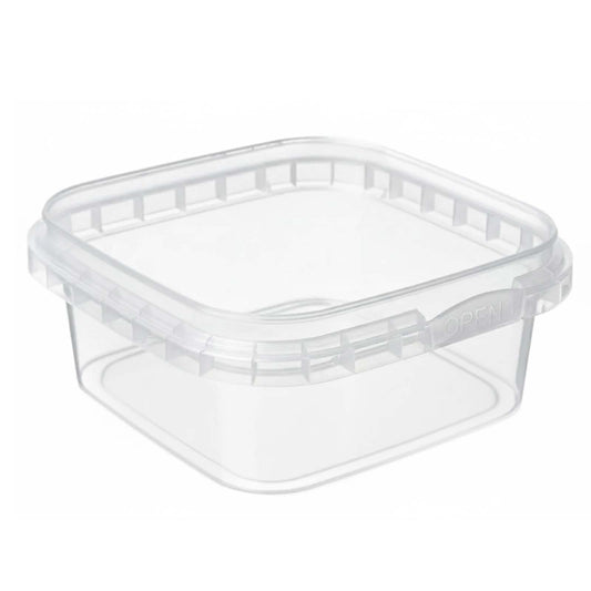 125g Clear Square Tubs and Lids- 10`s