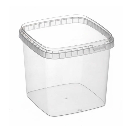 500g Clear Square Tub and Lid - 10`s