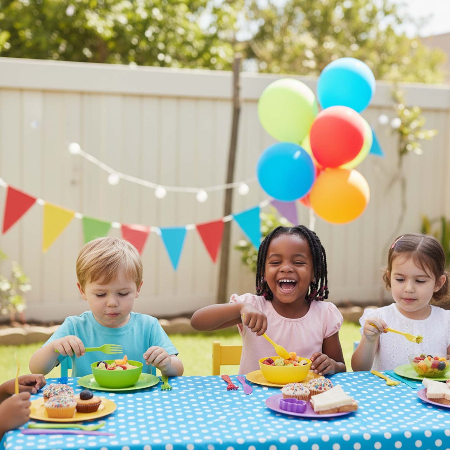 Kids` Rainbow Plates 6`s