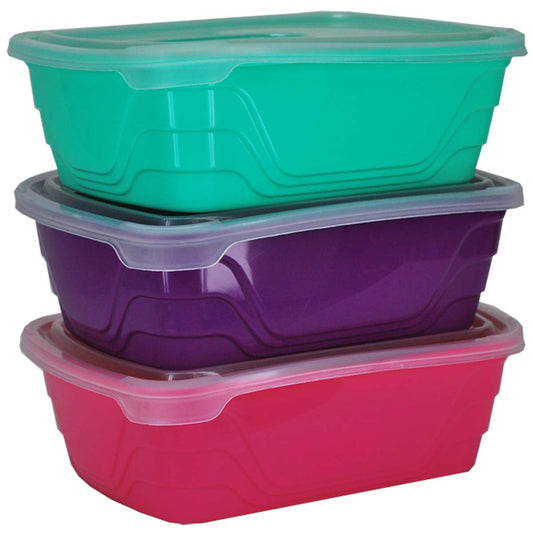 3 Pack 1.2L Snap It Lunch Box