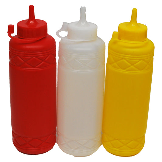 3 x Squeeze Bottles & Caps