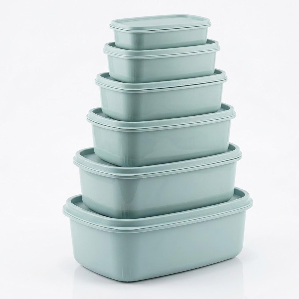6 Piece Rect Rainbow Container Set