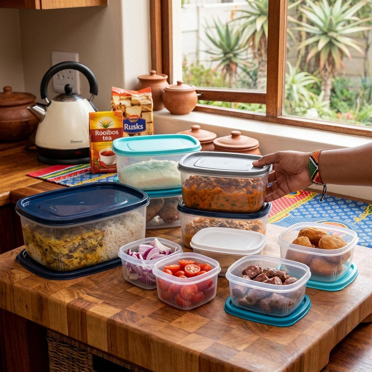 7 Piece Square Rainbow Container  Set