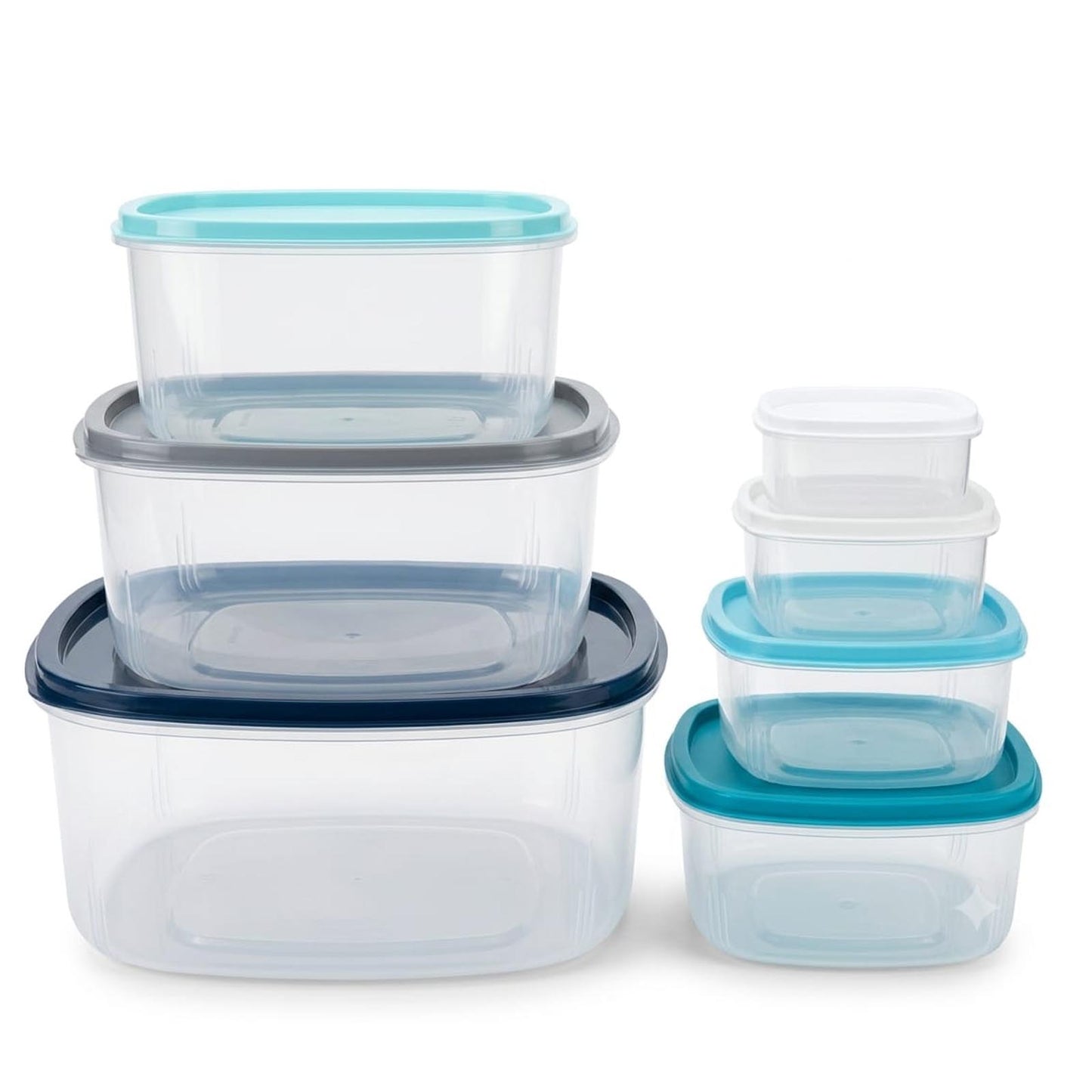 7 Piece Square Rainbow Container  Set